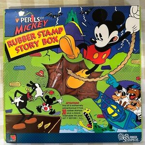 Vintage Perils of Mickey Mouse Rubber Stamp Story Box Y2K Toys ‘90s EUC
